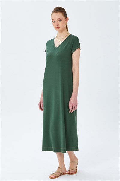 V Yaka Basic Midi Boy Elbise 026-2501