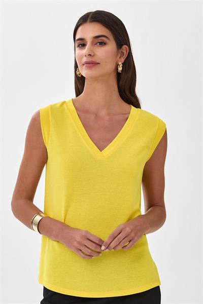 V Yaka Mini Kollu Bluz 025-1010