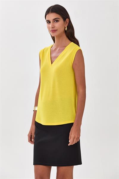 V Yaka Mini Kollu Bluz 025-1010