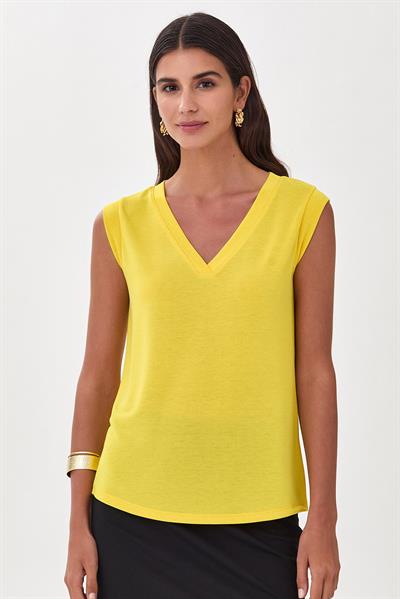 V Yaka Mini Kollu Bluz 025-1010