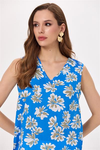 V Yaka Omuzları Nervür Detaylı Bluz 025-3012