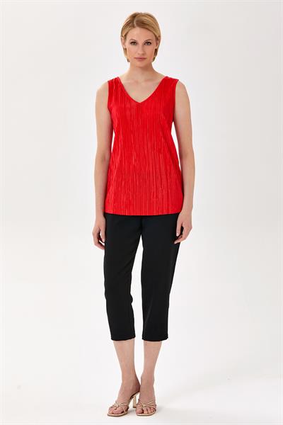 V Yaka Pliseli Kolsuz Bluz 024-1056