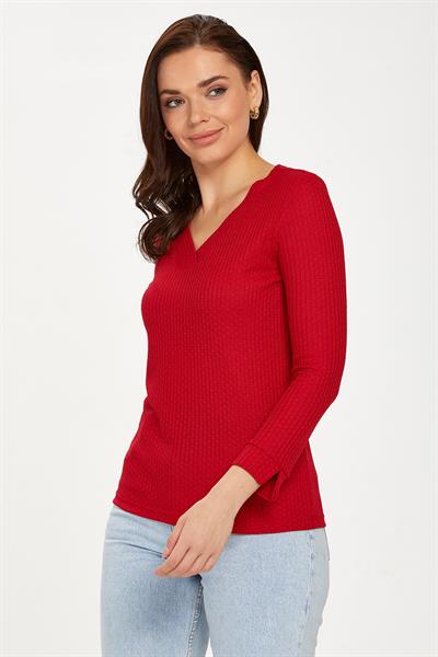 V Yaka Uzun Kol Bluz 234-1205