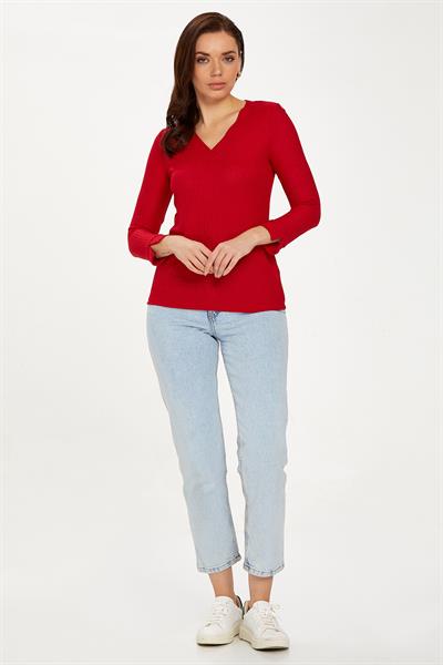 V Yaka Uzun Kol Bluz 234-1205