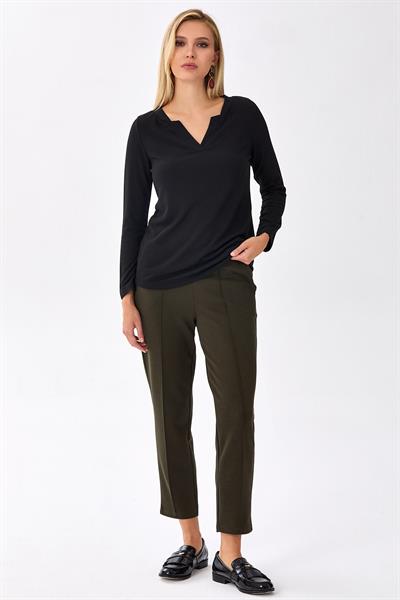 V Yaka Uzun Kol Bluz 256-1009
