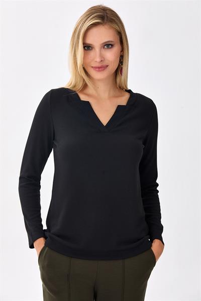 V Yaka Uzun Kol Bluz 256-1009