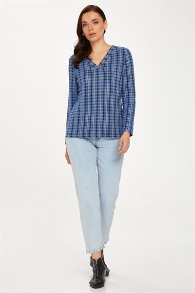 V Yaka Uzun Kol Triko Bluz 234-1719