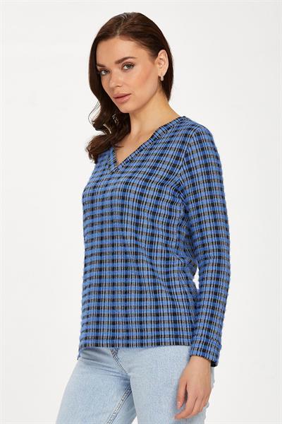 V Yaka Uzun Kol Triko Bluz 234-1719