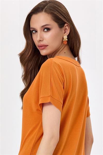 Yakası Çıtçıtlı Düşük Kol Bluz 025-1005