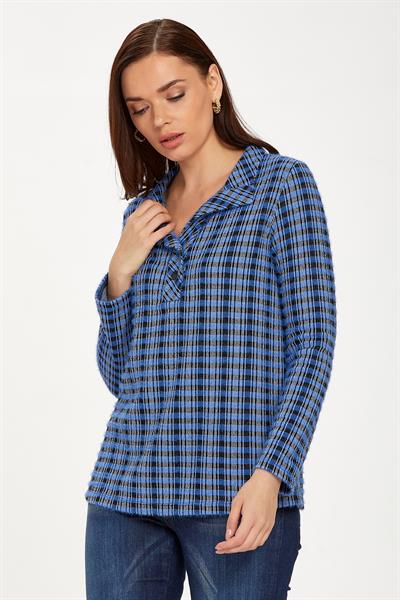 Yakası Çıtçıtlı Uzun Kol Triko Bluz 234-1700
