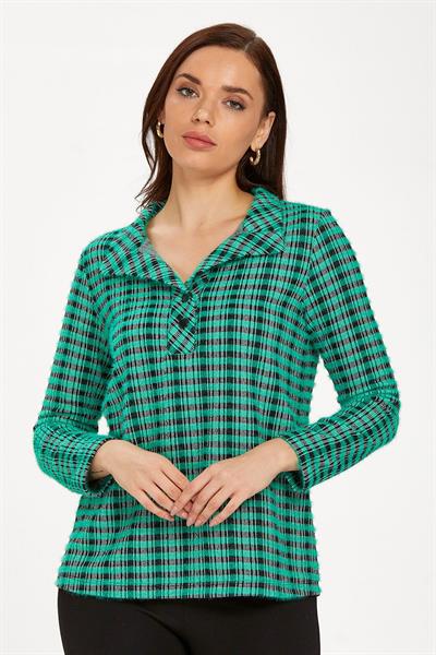 Yakası Çıtçıtlı Uzun Kol Triko Bluz 234-1700