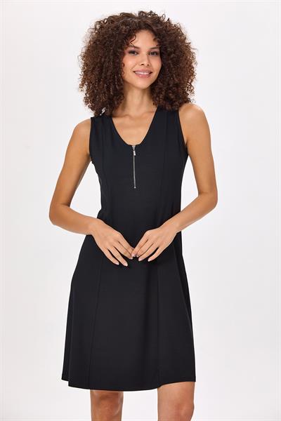 Yakası Fermuarlı Kolsuz Elbise 025-2502