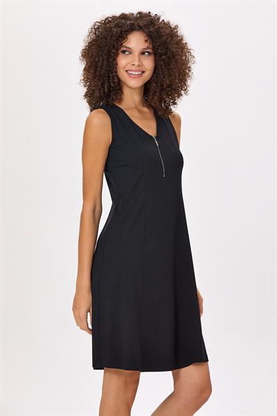 Yakası Fermuarlı Kolsuz Elbise 025-2502