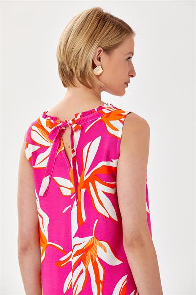Yakası Fırfırlı Cut-Out Detaylı Elbise 024-4049
