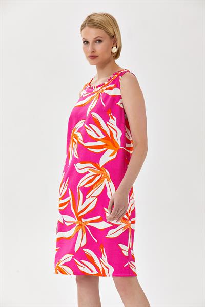 Yakası Fırfırlı Cut-Out Detaylı Elbise 024-4049