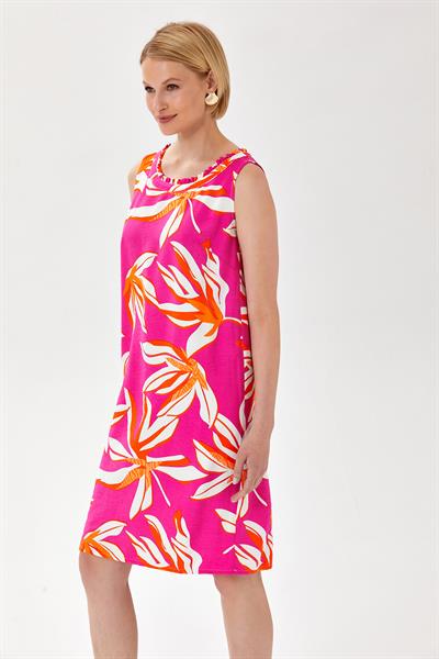 Yakası Fırfırlı Cut-Out Detaylı Elbise 024-4049