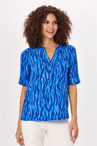 Yakası Patlı Cep Detaylı Bluz 025-3006