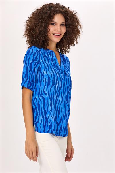 Yakası Patlı Cep Detaylı Bluz 025-3006