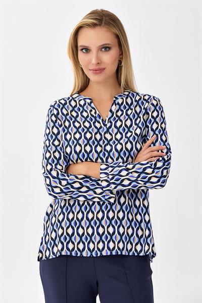 Yakası Patlı Uzun Kol Bluz 256-3026