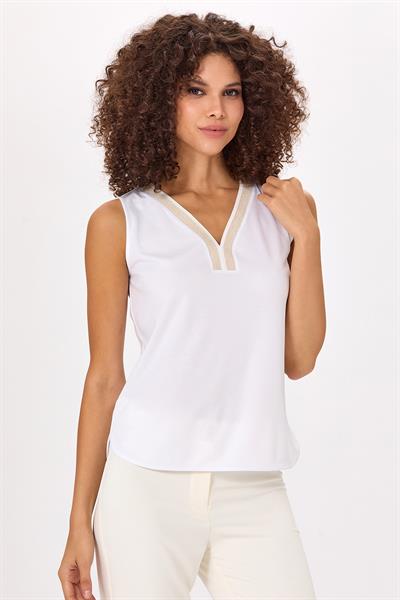 Yakası Sim Şeritli Kolsuz Bluz 025-1041