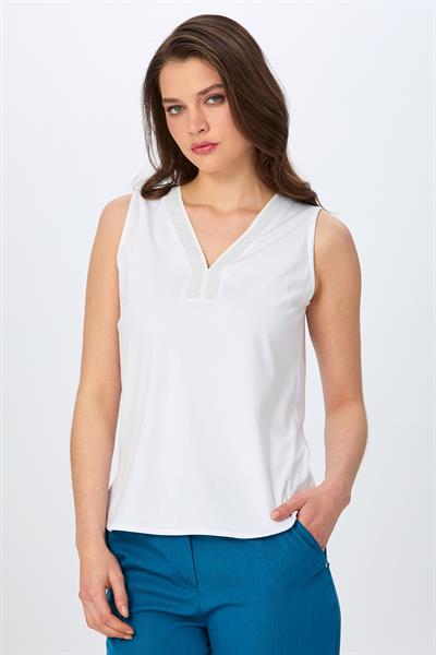Yakası Sim Şeritli Kolsuz Bluz 026-1028