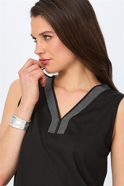 Yakası Sim Şeritli Kolsuz Bluz 026-1028
