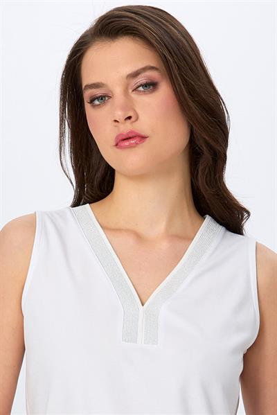 Yakası Sim Şeritli Kolsuz Bluz 026-1028