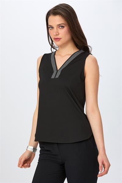 Yakası Sim Şeritli Kolsuz Bluz 026-1028