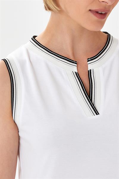 Yakası ve Kolu Sim Şeritli Kolsuz Elbise 024-2518