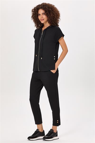 Yanı Çıtçıt Detaylı Kapüşonlu S-Shirt 025-2100