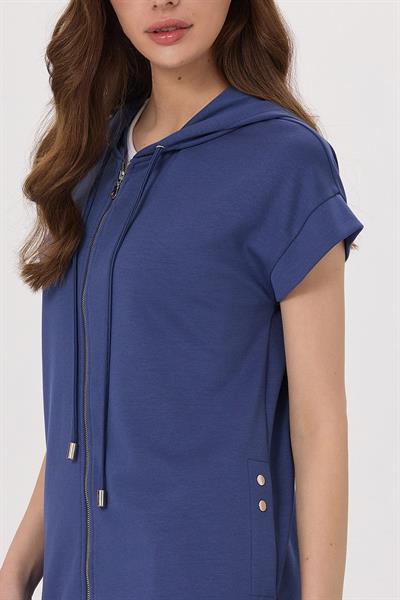 Yanı Çıtçıt Detaylı Kapüşonlu S-Shirt 025-2100