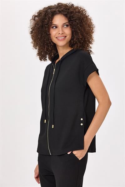 Yanı Çıtçıt Detaylı Kapüşonlu S-Shirt 025-2100