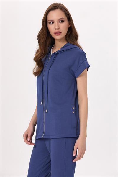 Yanı Çıtçıt Detaylı Kapüşonlu S-Shirt 025-2100