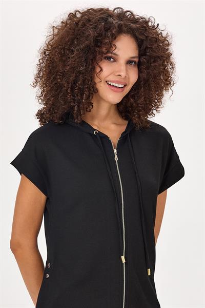 Yanı Çıtçıt Detaylı Kapüşonlu S-Shirt 025-2100