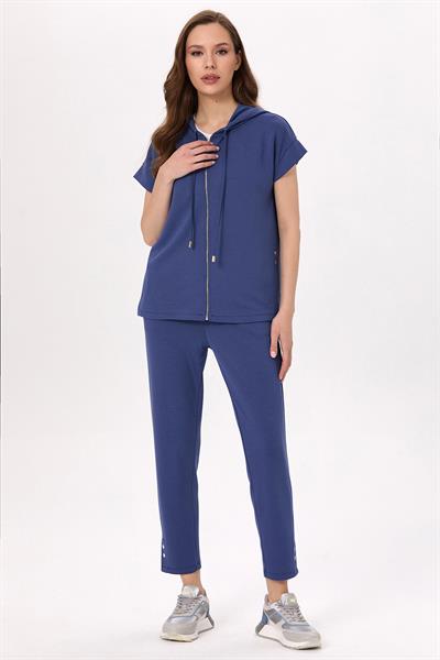 Yanı Çıtçıt Detaylı Kapüşonlu S-Shirt 025-2100