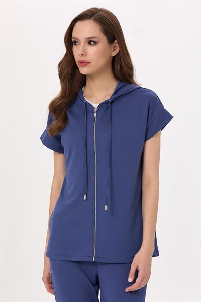 Yanı Çıtçıt Detaylı Kapüşonlu S-Shirt 025-2100