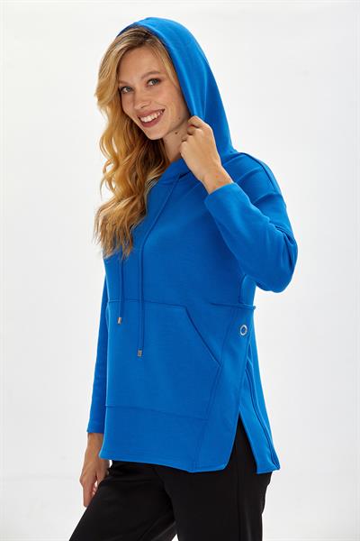Yanı Çıtçıtlı Kanguru Cepli Kapüşonlu S-Shirt 234-2104