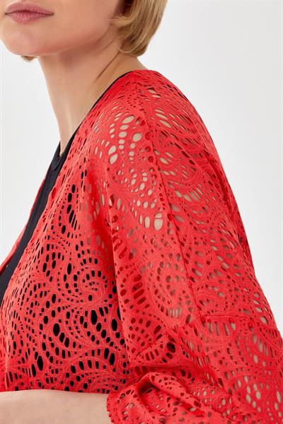 Yarasa Kol Yırtmaçlı Dantel Hırka 024-4404