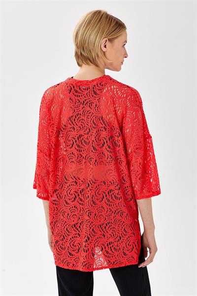 Yarasa Kol Yırtmaçlı Dantel Hırka 024-4404