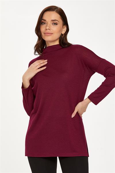 Yarım Balıkçı Uzun Kol Triko Bluz 234-1740