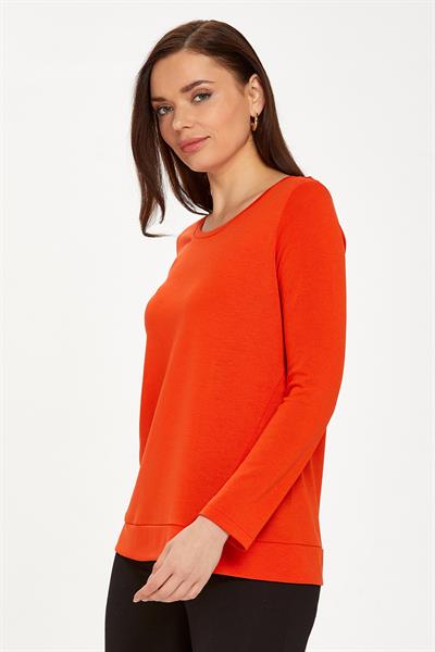 Yuvarlak Yaka Etek Ucu Yırtmaçlı Bluz 234-1006