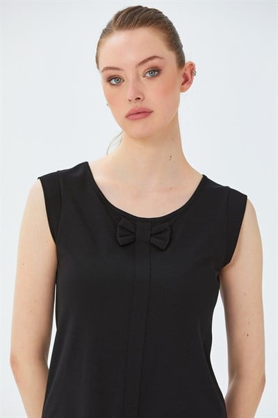 Yuvarlak Yaka Fiyonk Detaylı Bluz 026-1027