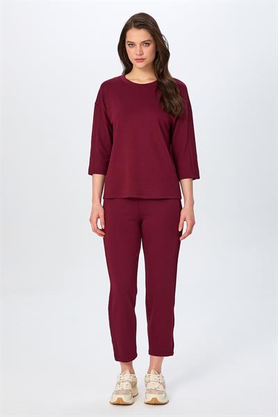Yuvarlak Yaka Kolu Nervür Detaylı S-Shirt 026-2100