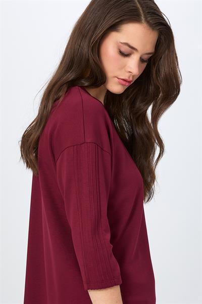 Yuvarlak Yaka Kolu Nervür Detaylı S-Shirt 026-2100