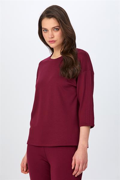 Yuvarlak Yaka Kolu Nervür Detaylı S-Shirt 026-2100