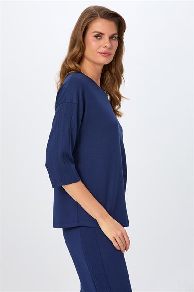 Yuvarlak Yaka Kolu Nervür Detaylı S-Shirt 026-2100