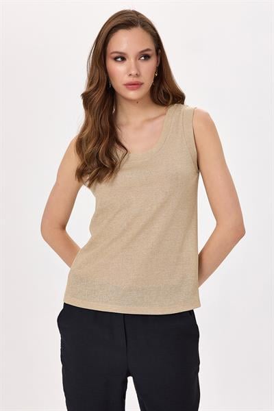 Yuvarlak Yaka Mini Kol Bluz 025-1032