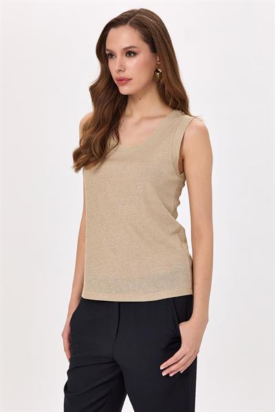 Yuvarlak Yaka Mini Kol Bluz 025-1032