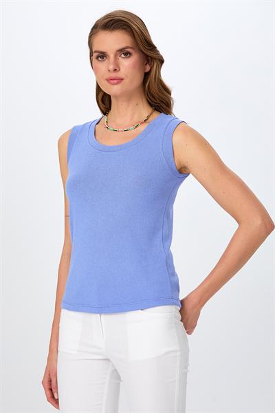 Yuvarlak Yaka Kolsuz Bluz 026-1000