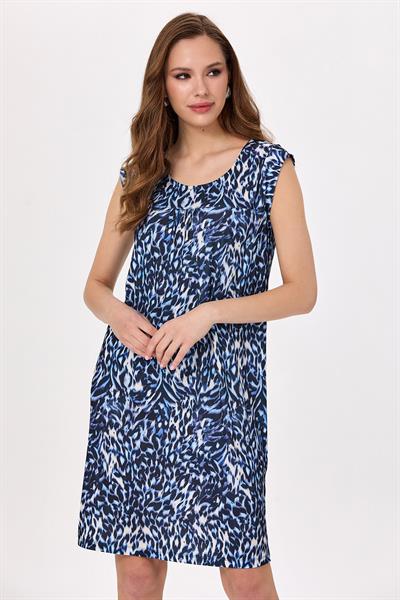 Yuvarlak Yaka Mini Kol Elbise 025-2504